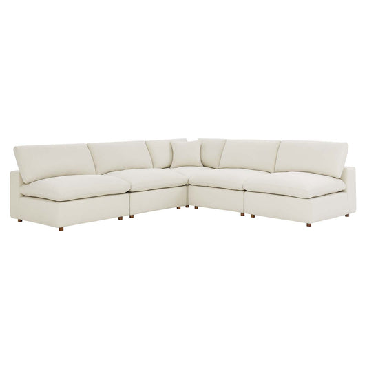 Commix Down Filled Overstuffed 5-Piece Armless Sectional Sofa