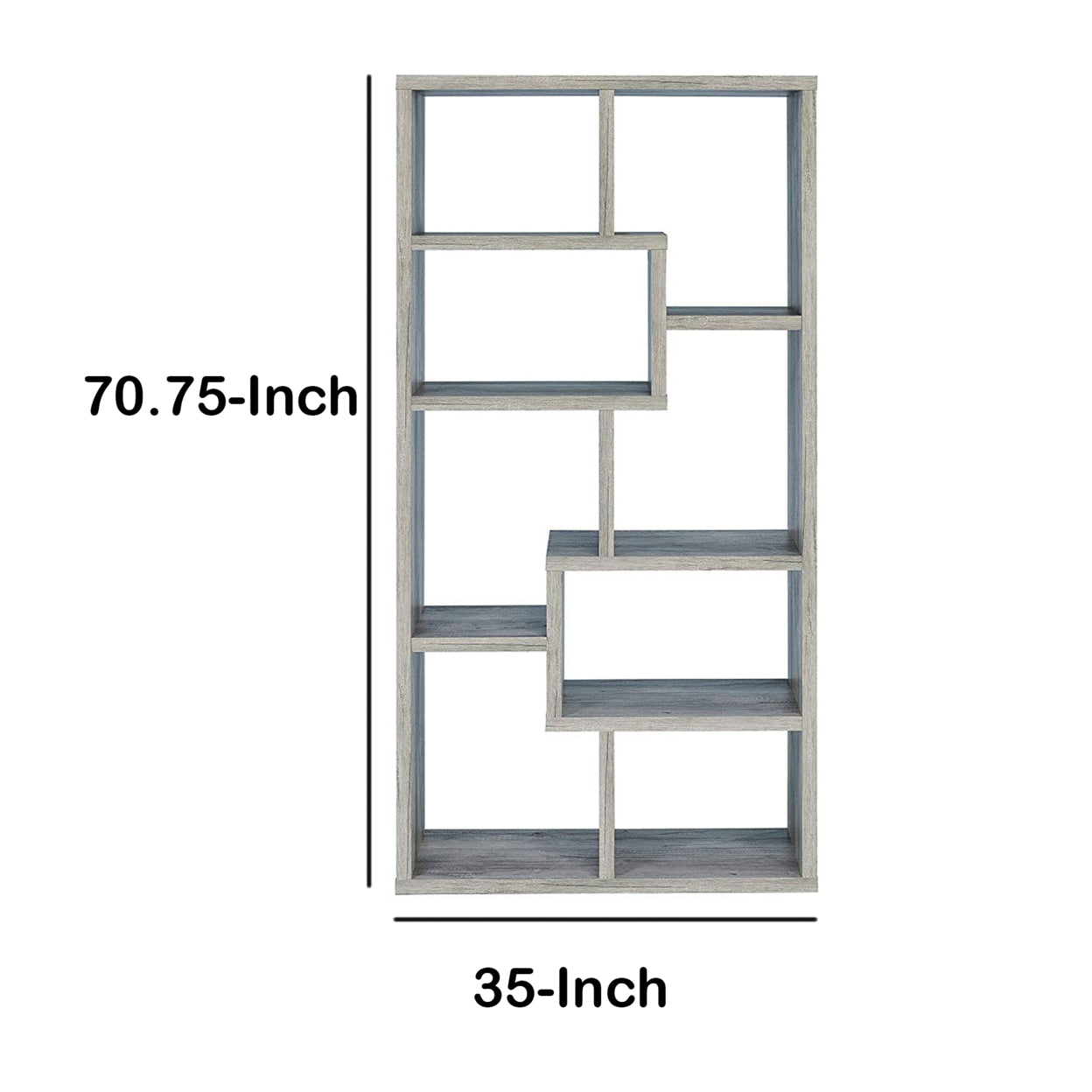 Theo 10-shelf Bookcase Grey Driftwood