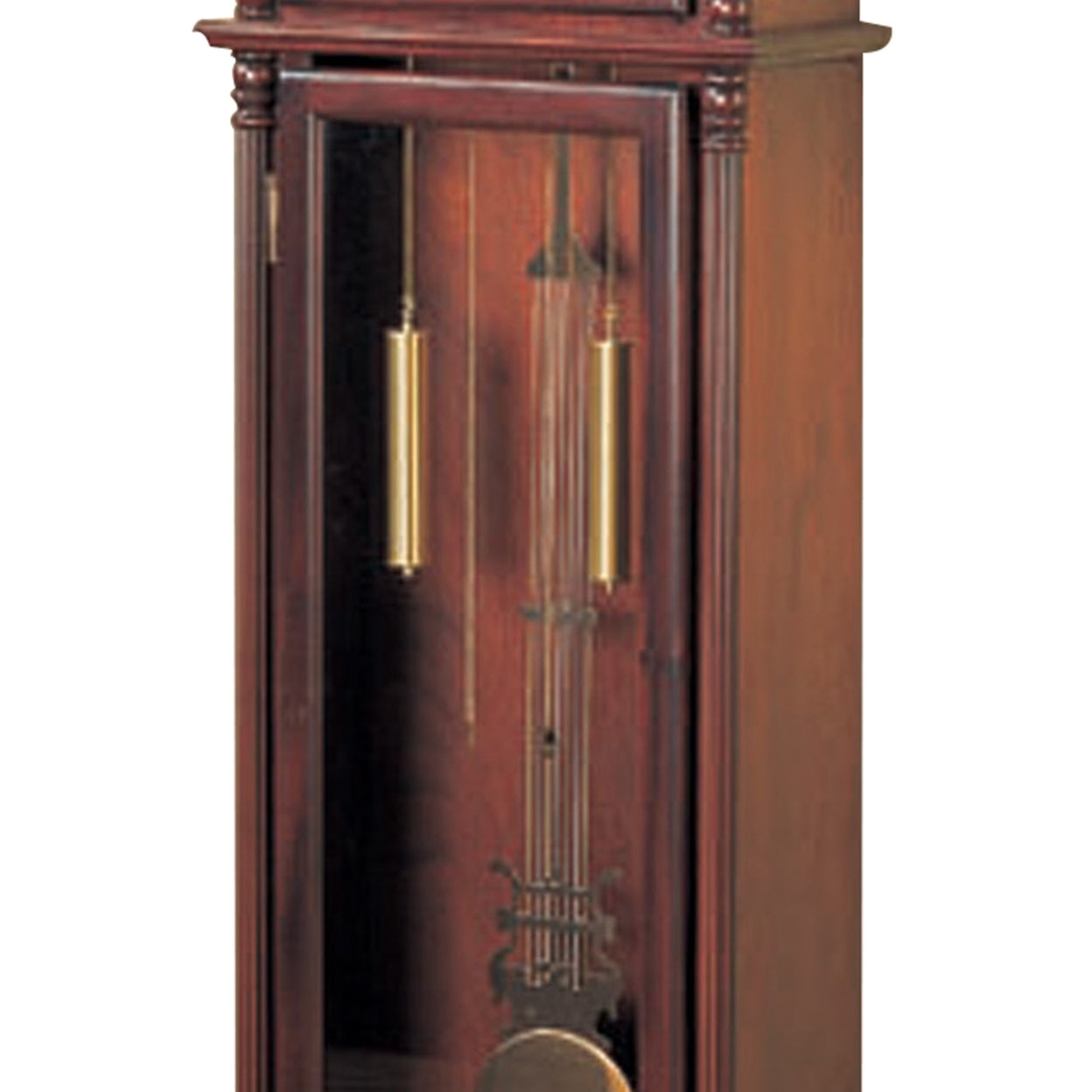 Grandfather Clock Brown Red and Clear