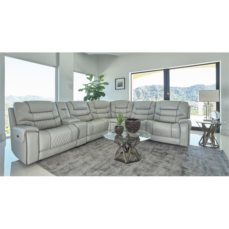 Garnet 6-piece Modular Power^2 Sectional Light Grey