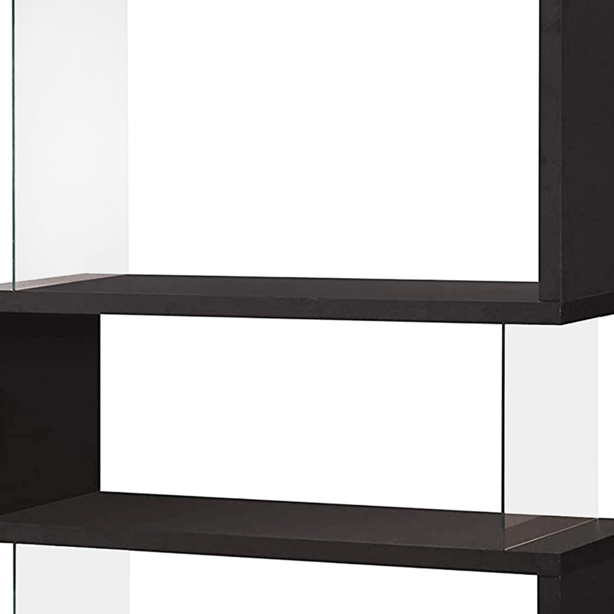 Emelle 4-tier Bookcase Black and Clear