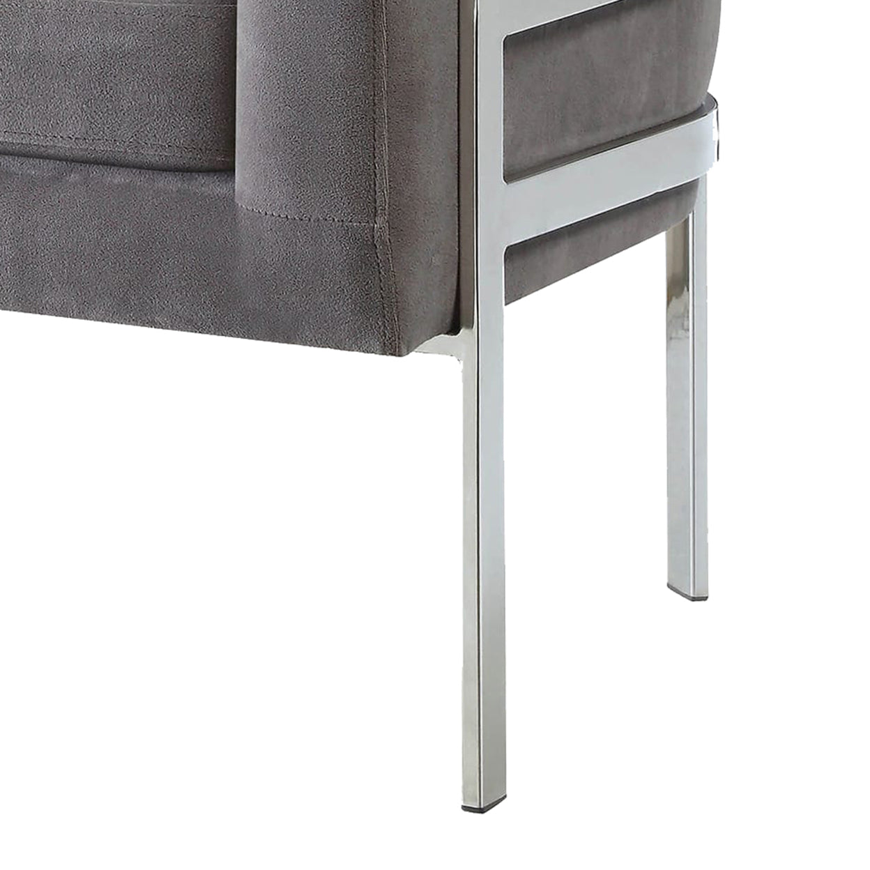 Barrel Back Accent Chair with Sloped Arm Grey