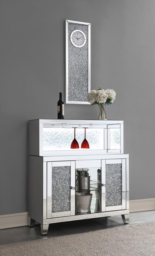 Minette Crystal Inlay Rectangle Clock Mirror