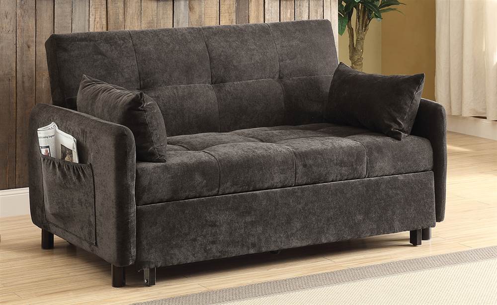 Underwood Tufted Sleeper Sofa Bed Charcoal