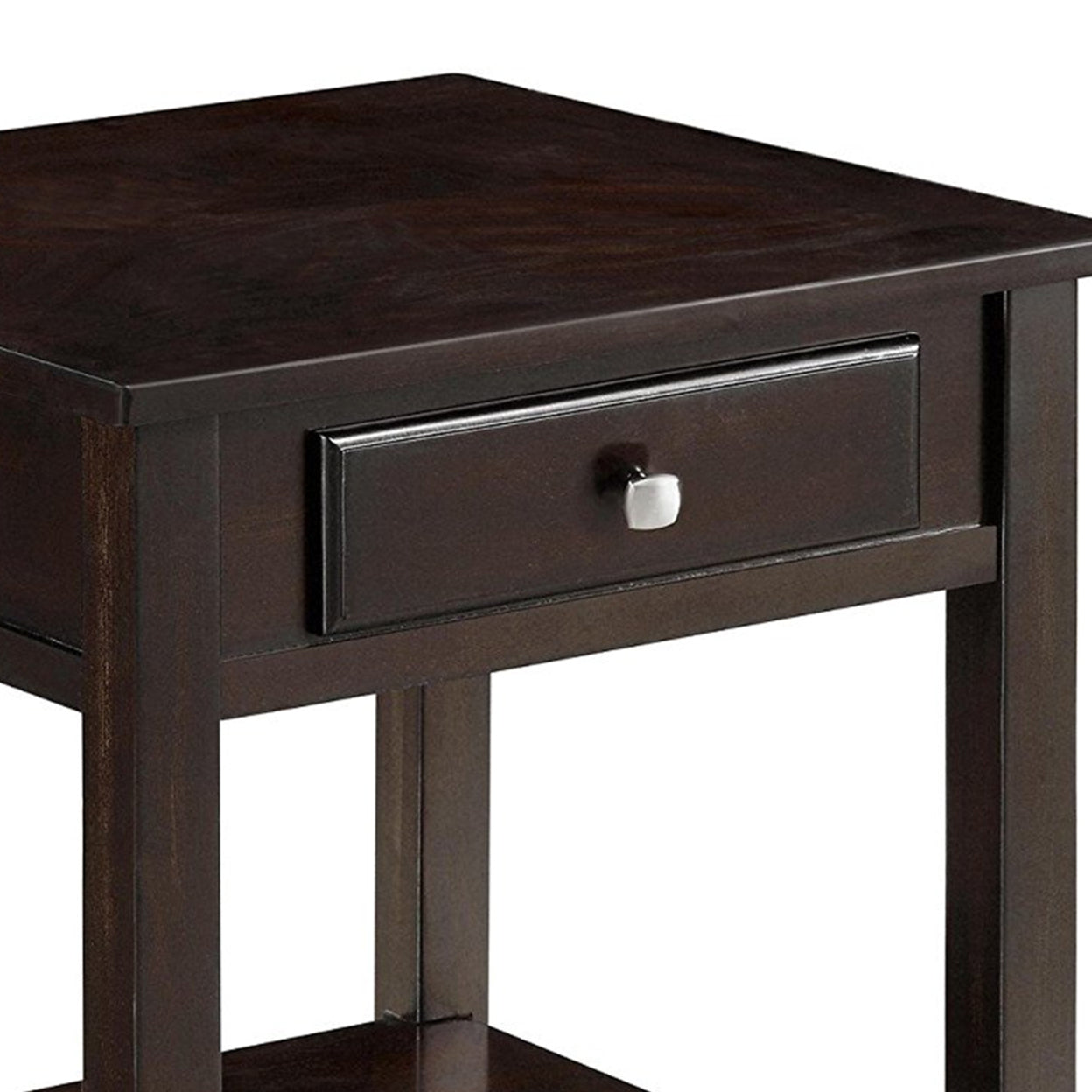 Square 1-shelf End Table Walnut
