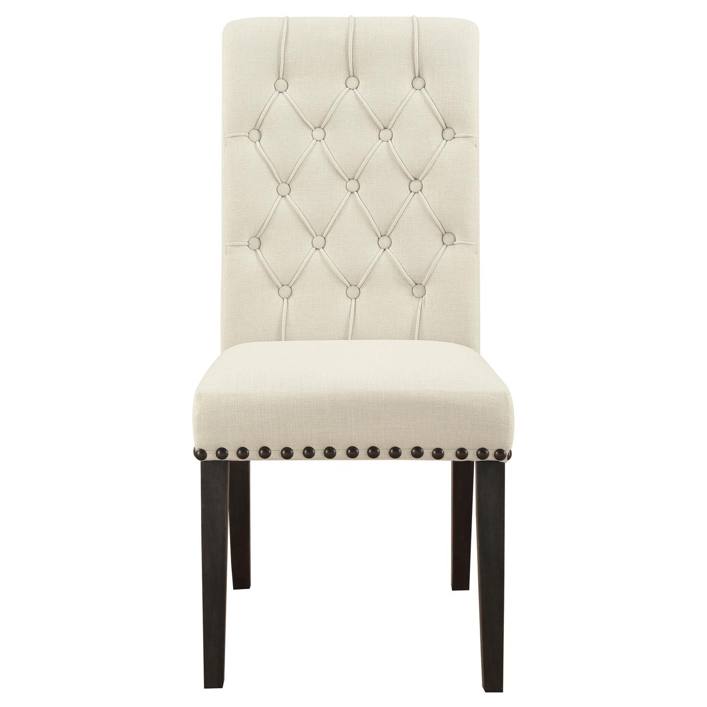 Alana Upholstered Side Chairs Beige and Smokey Black (Set of 2)