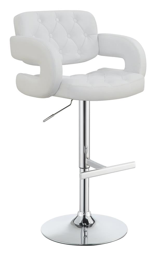 Brandi 29" Adjustable Height Bar Stool Chrome and White