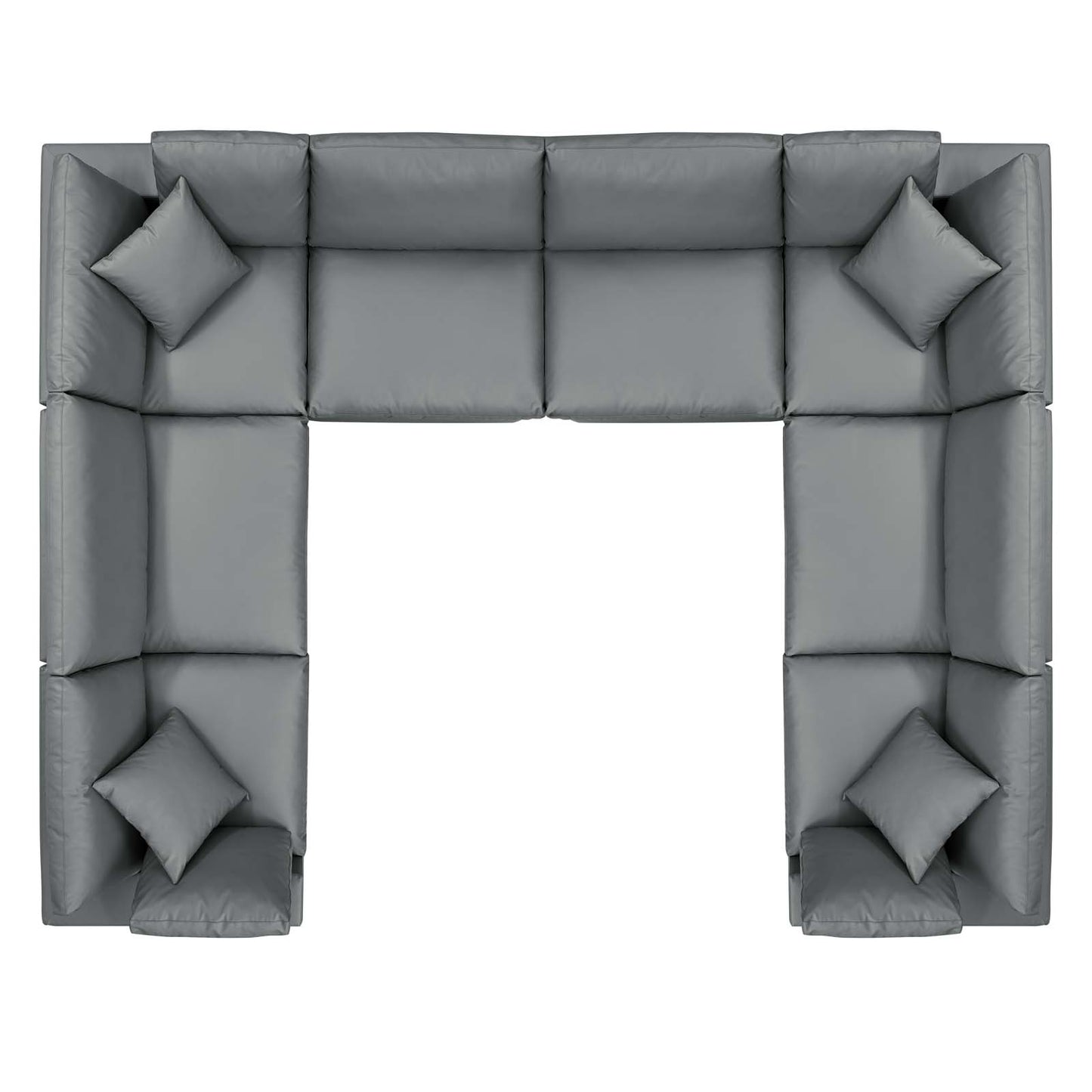 Commix Down Filled Overstuffed Vegan Leather 8-Piece Sectional Sofa
