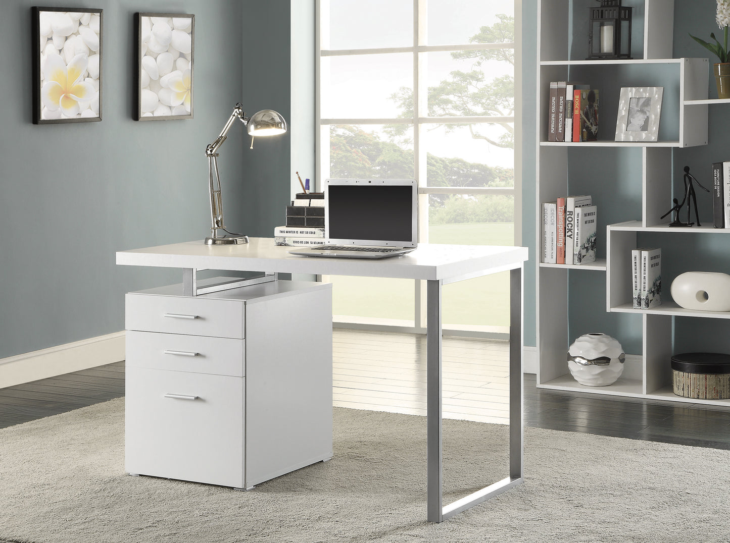 Brennan 3-drawer Office Desk White