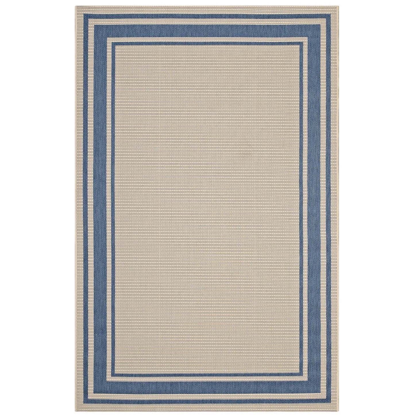 Rim Solid Border 5x8 Indoor and Outdoor Area Rug