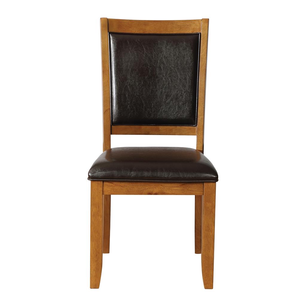 Nelms Upholstered Side Chairs Deep Brown and Black (Set of 2)
