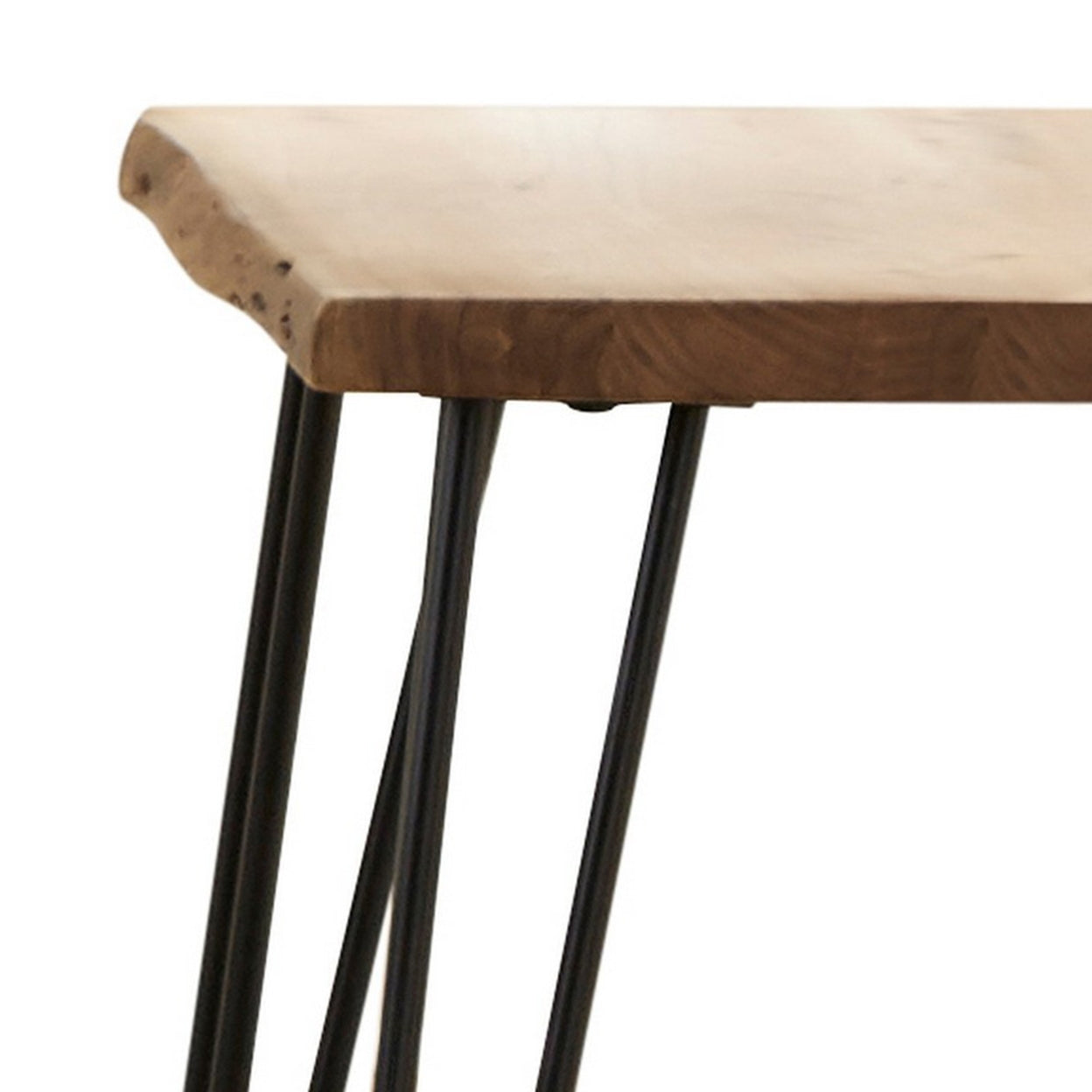 Gano End Table with Hairpin Leg Natural and Matte Black