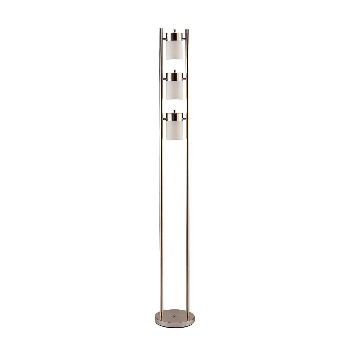Floor Lamp with 3 Swivel Lights Brushed Silver