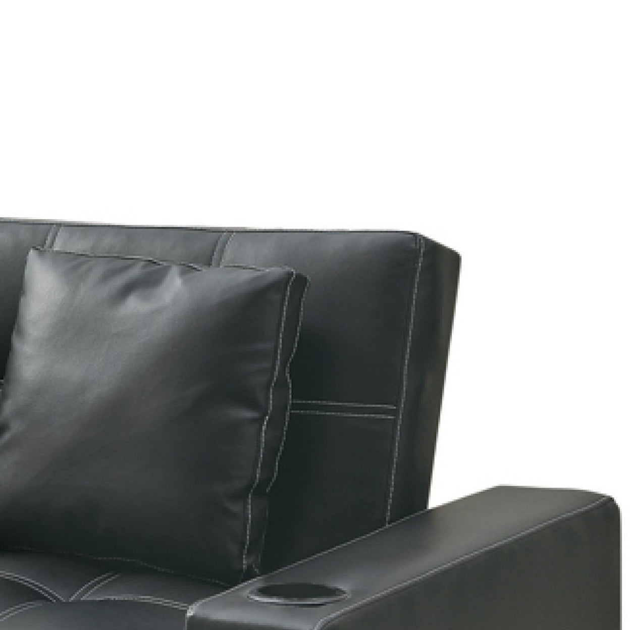 Spears Sofa Bed with Cup Holders in Armrests Black