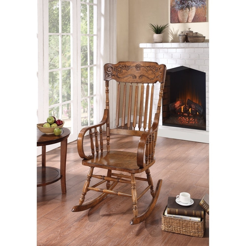 Windsor Back Rocking Chair Warm Brown