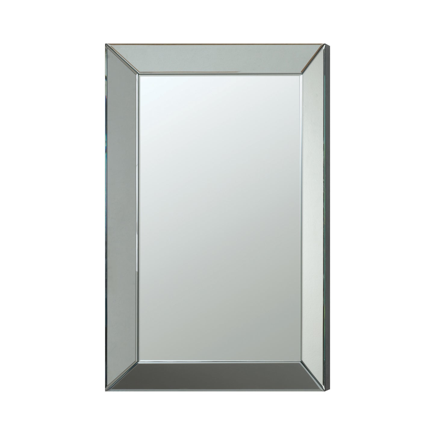 Rectangular Beveled Wall Mirror Silver