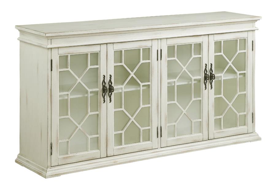 4-door Accent Cabinet with Adjustable Shelves White