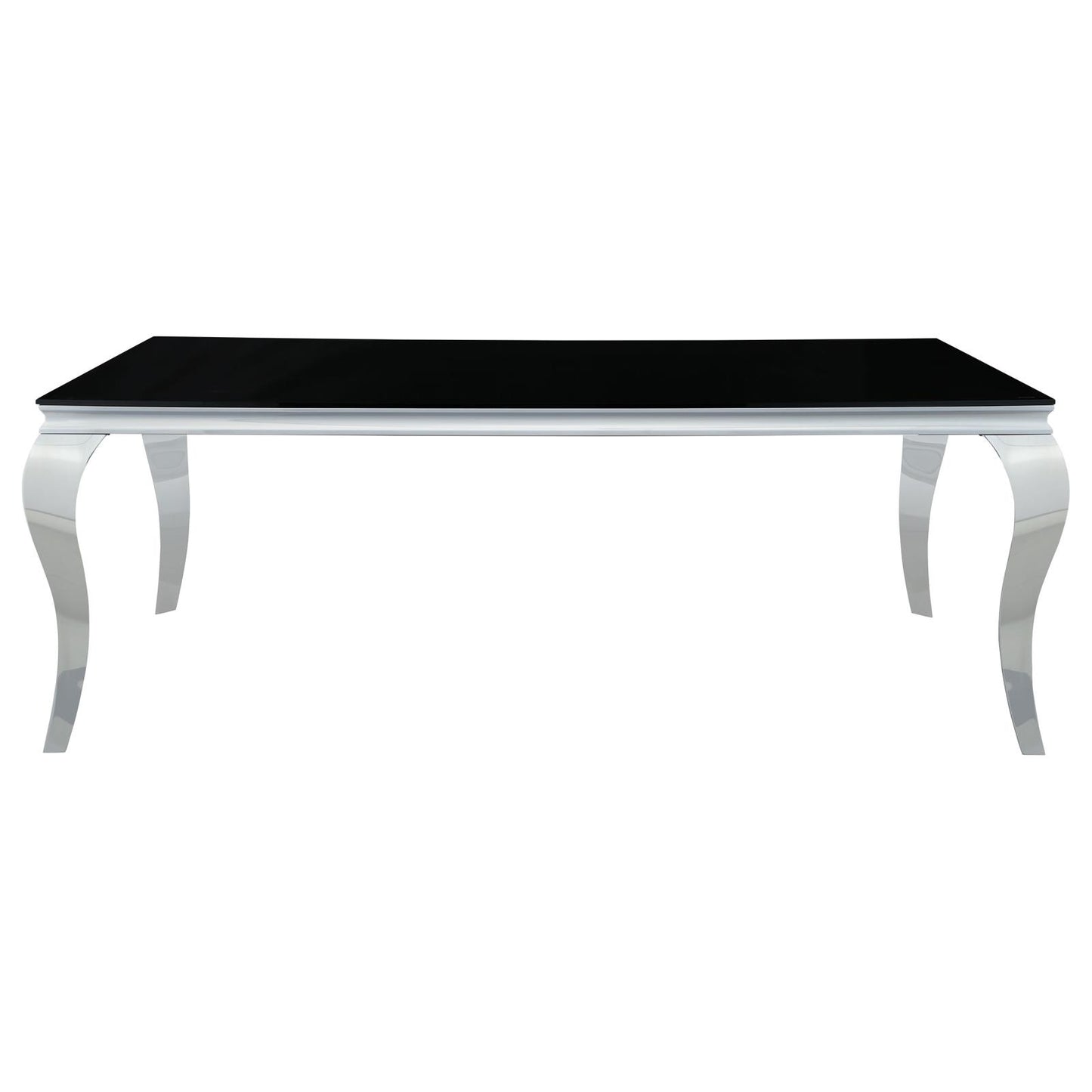 Carone Rectangular Glass Top Dining Table Black and Chrome