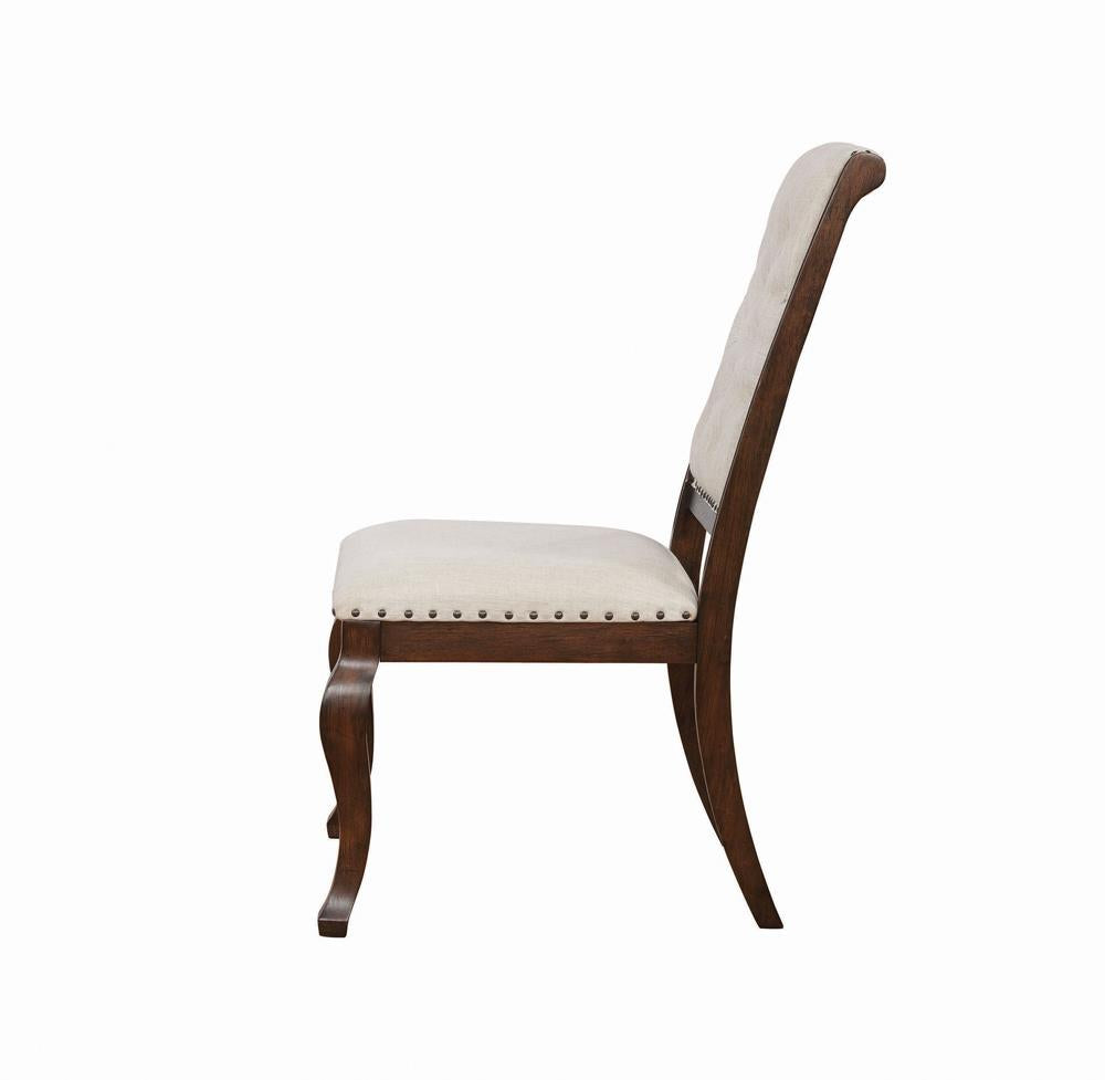 Brockway Cove Tufted Dining Chairs Cream and Antique Java (Set of 2)
