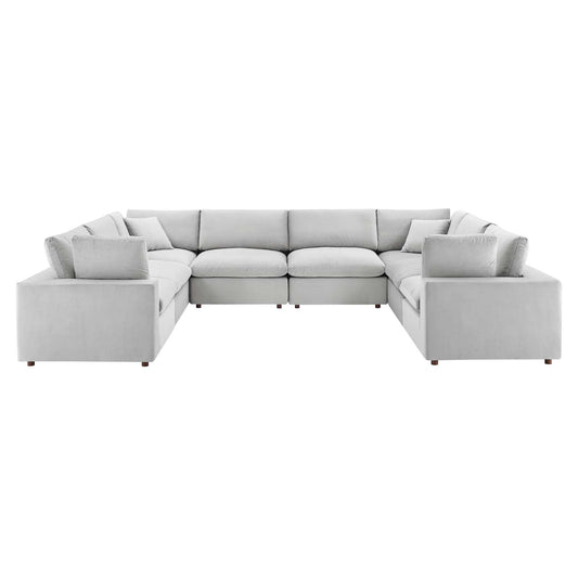 Commix Down Filled Overstuffed Performance Velvet 	8-Piece Sectional Sofa