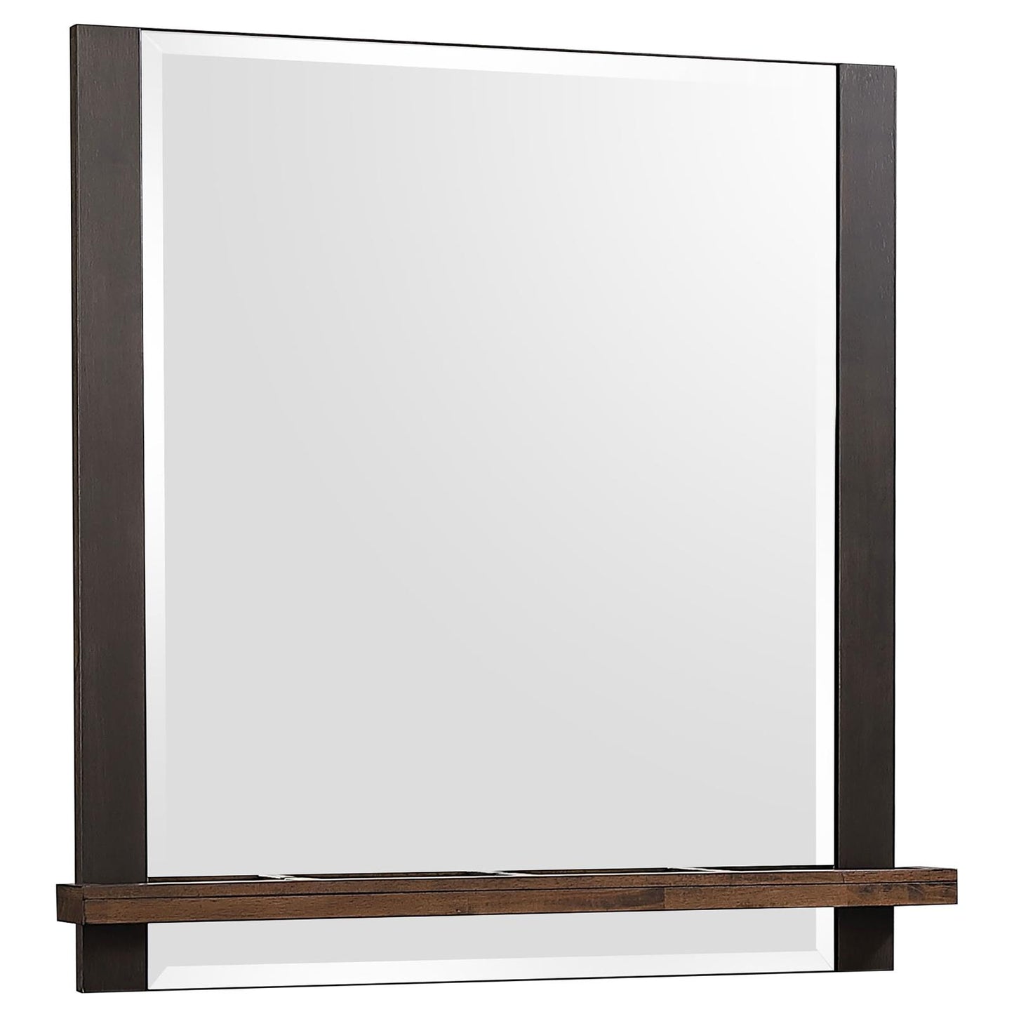 Azalia Mirror with Jewelry Tray Black and Walnut