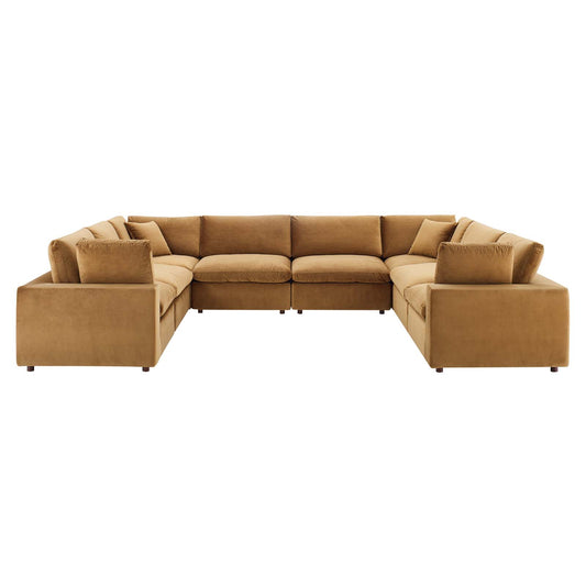 Commix Down Filled Overstuffed Performance Velvet 	8-Piece Sectional Sofa