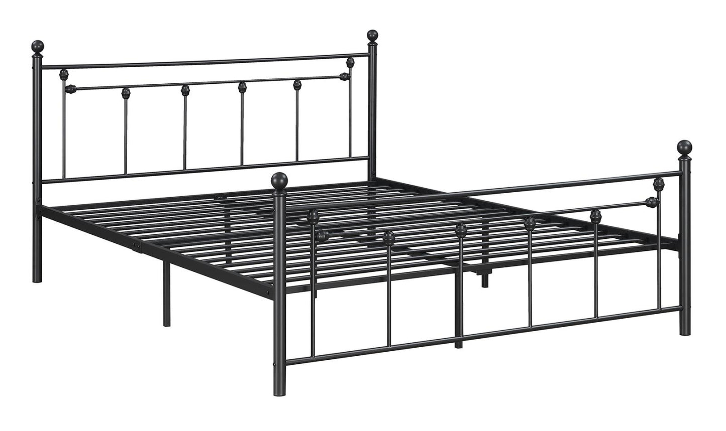 Canon Metal Slatted Headboard Platform Bed