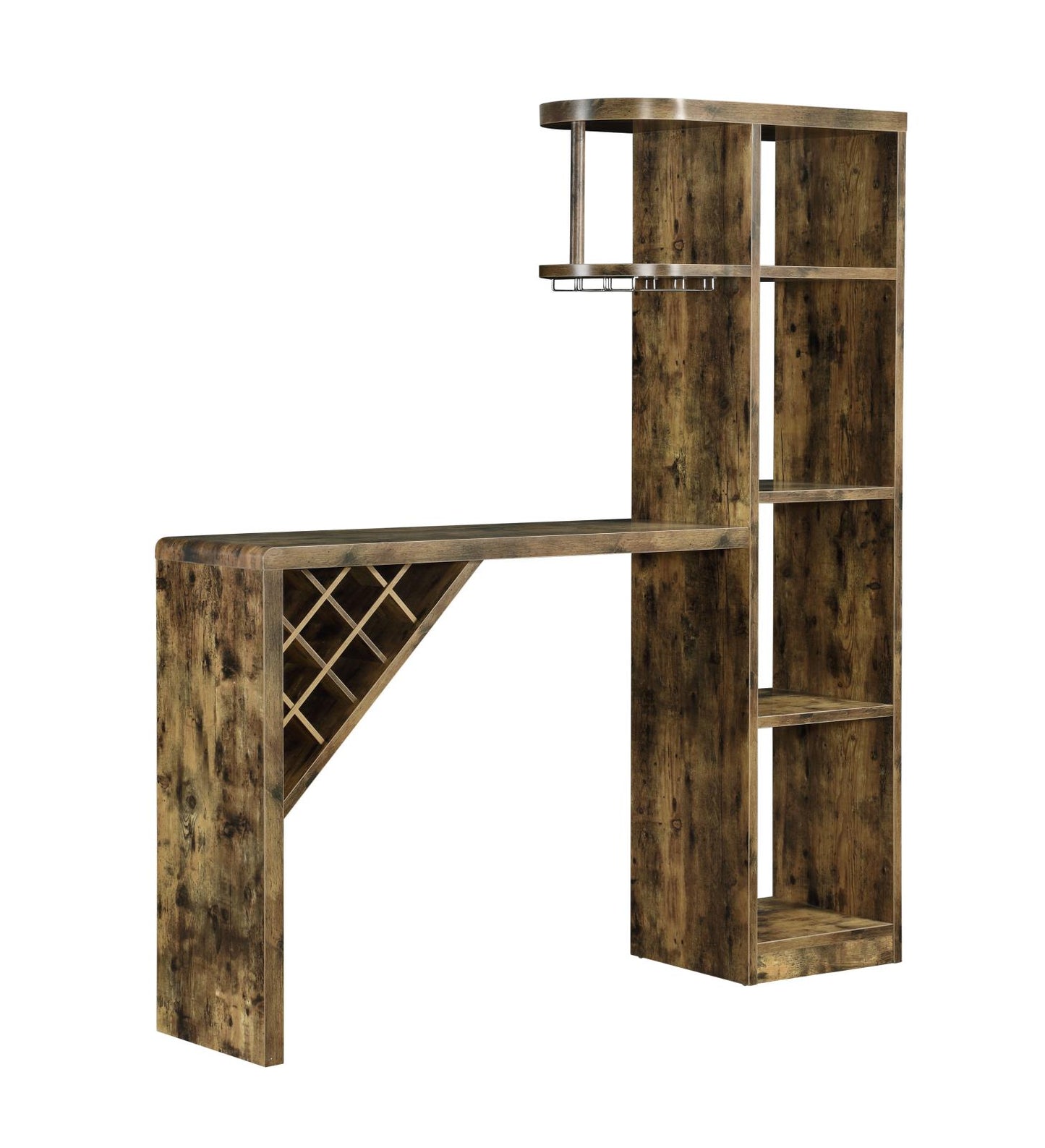 Belvedere 5-shelf Bar Table Storage Antique Nutmeg