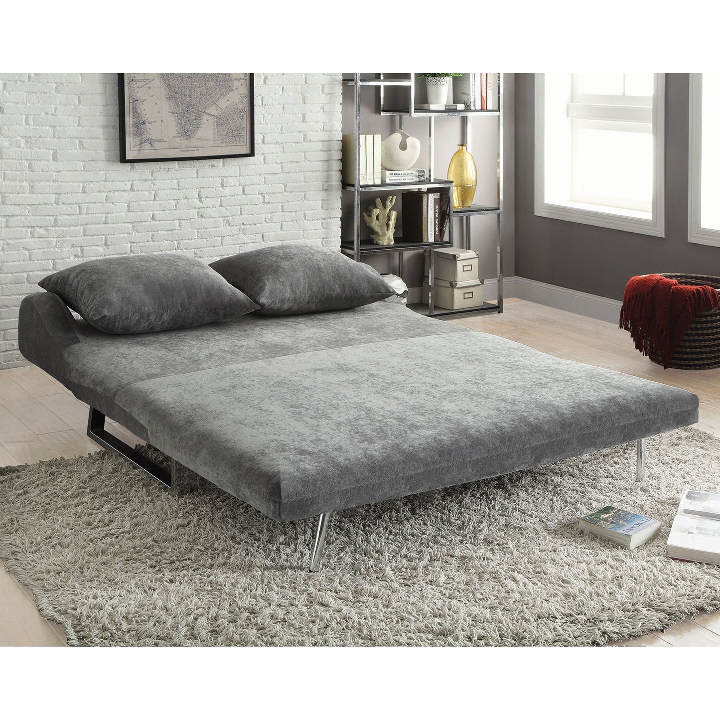 Vera Upholstered Sofa Bed Grey