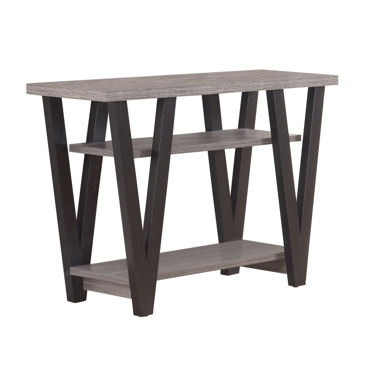 V-shaped Sofa Table Black and Antique Grey