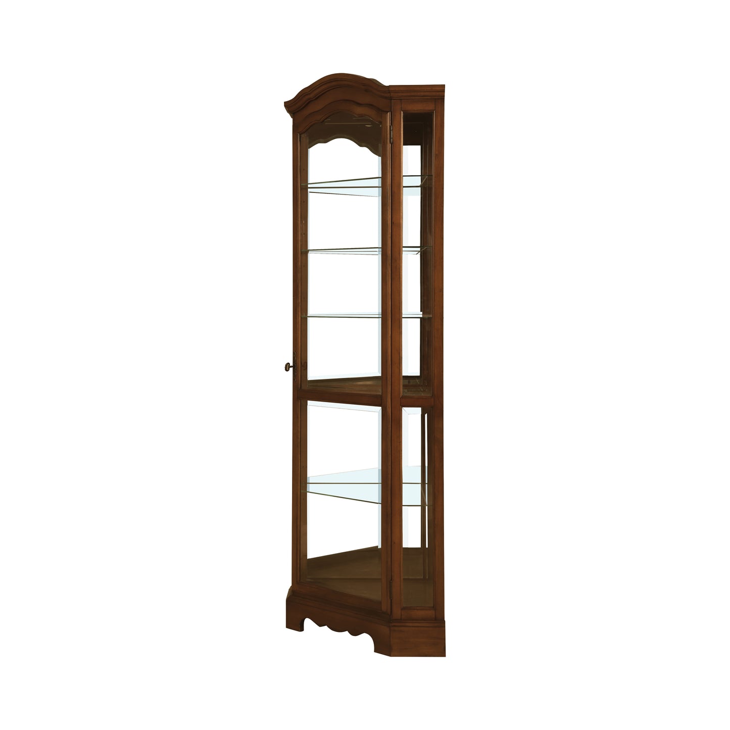 6-shelf Corner Curio Cabinet Burnished Brown