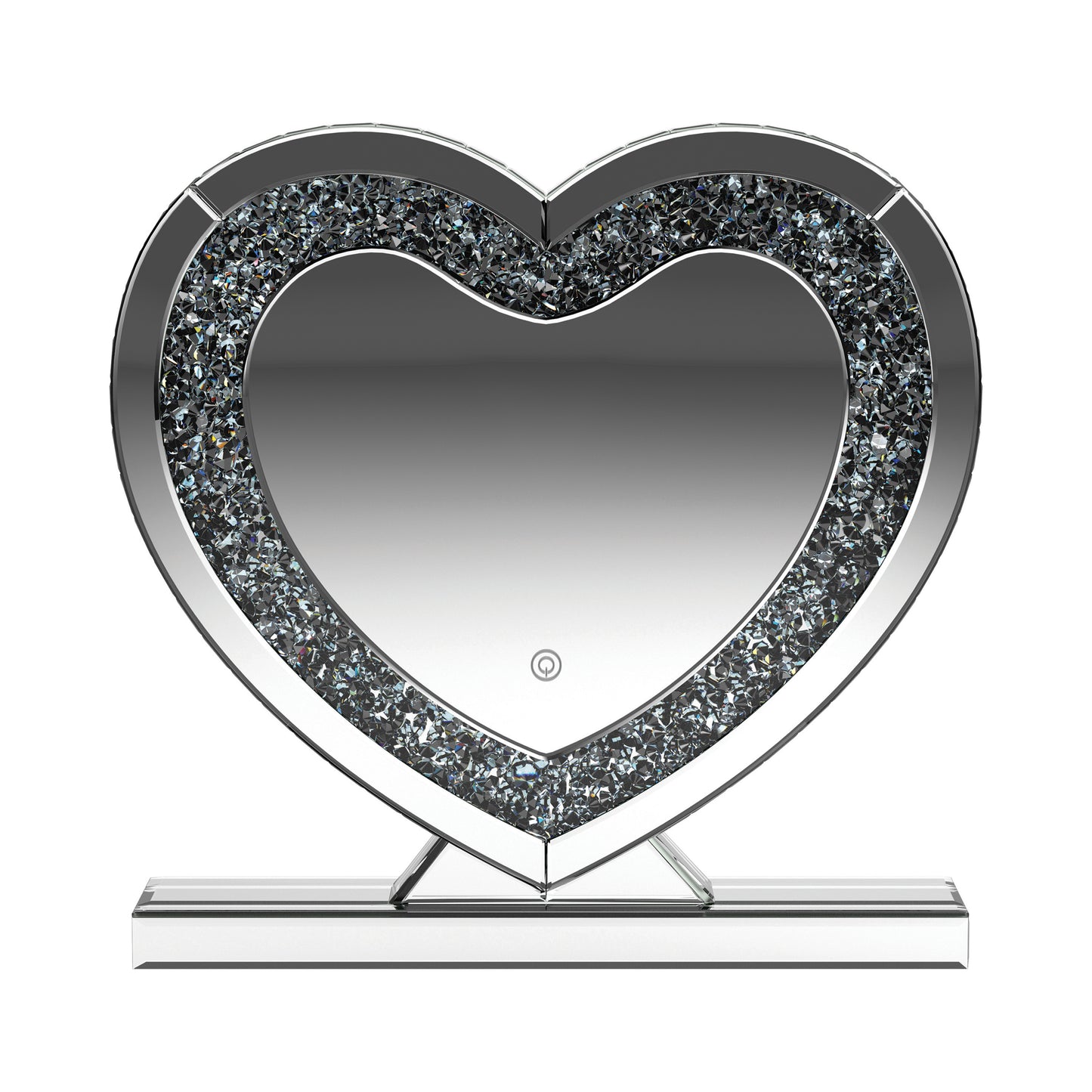 Heart Shape Table Mirror Silver