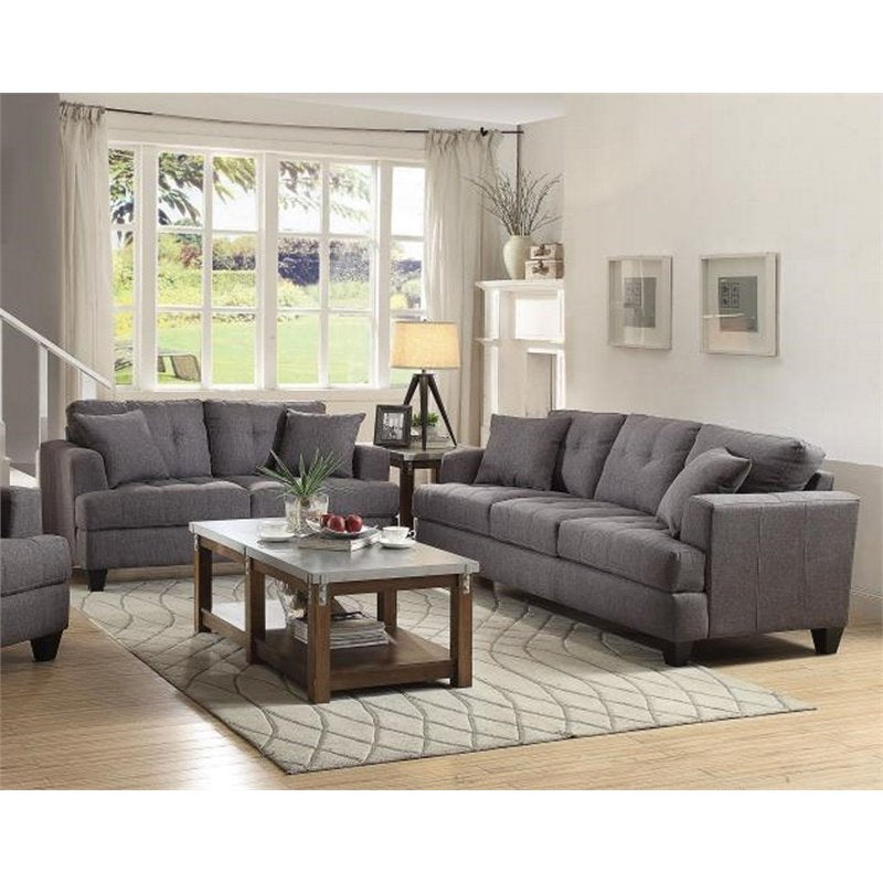 Samuel Biscuit Back Living Room Set Charcoal