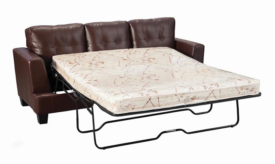 Samuel Upholstered Sleeper Sofa Dark Brown