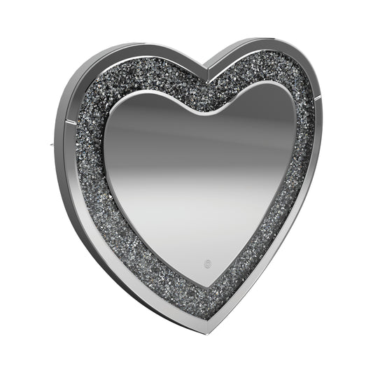 Heart Shape Wall Mirror Silver