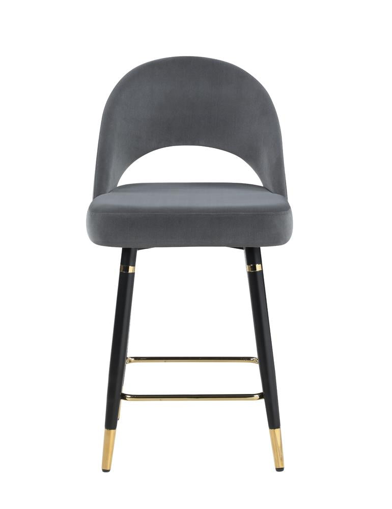 Reyes Arched Back Upholstered Counter Height Stools Grey (Set of 2)