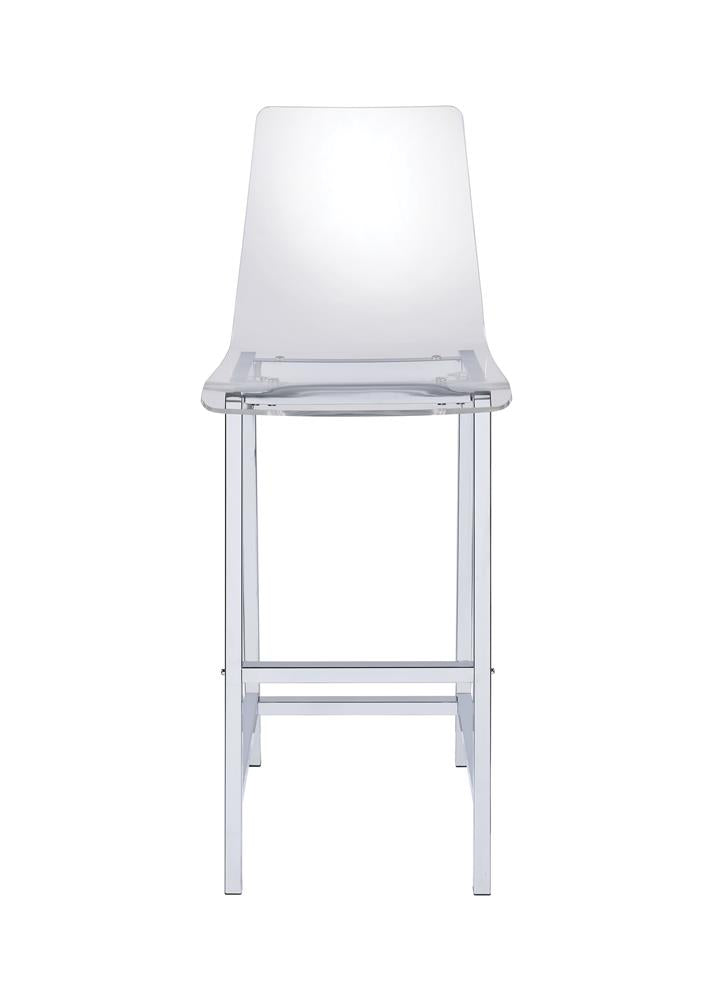 Juelia Bar Stools Chrome and Clear Acrylic (Set of 2)