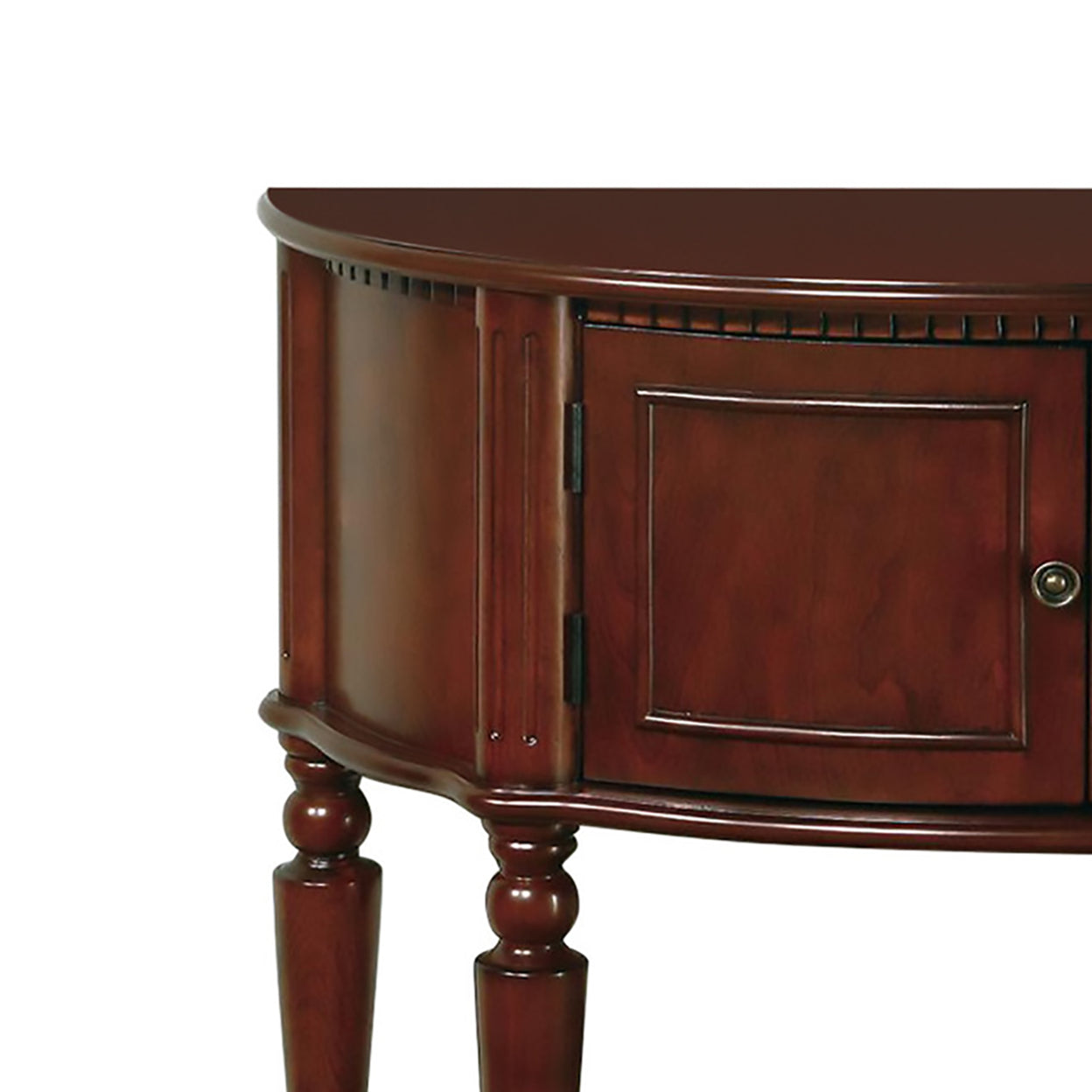 Console Table with Curved Front Brown