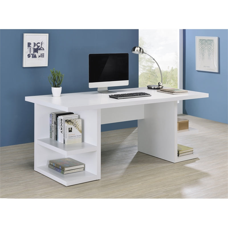 Alice Writing Desk White with Open Shelves