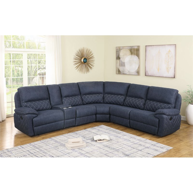 Variel 6-piece Modular Motion Sectional Blue