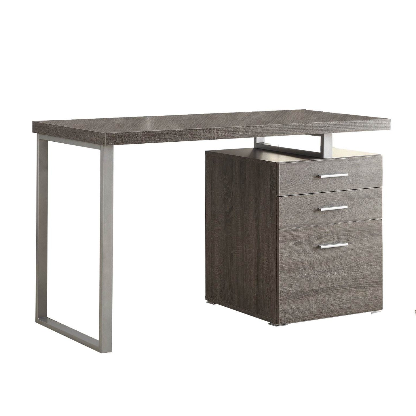 3-drawer Brennan Office Desk Weathered Grey