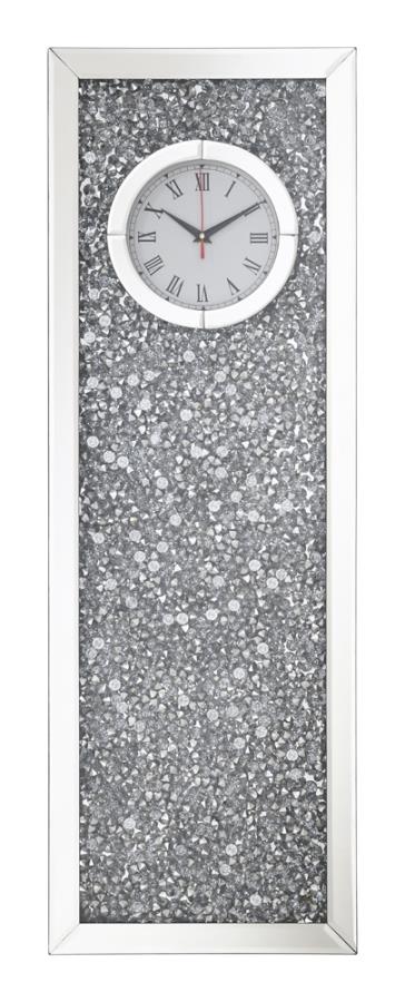 Minette Crystal Inlay Rectangle Clock Mirror