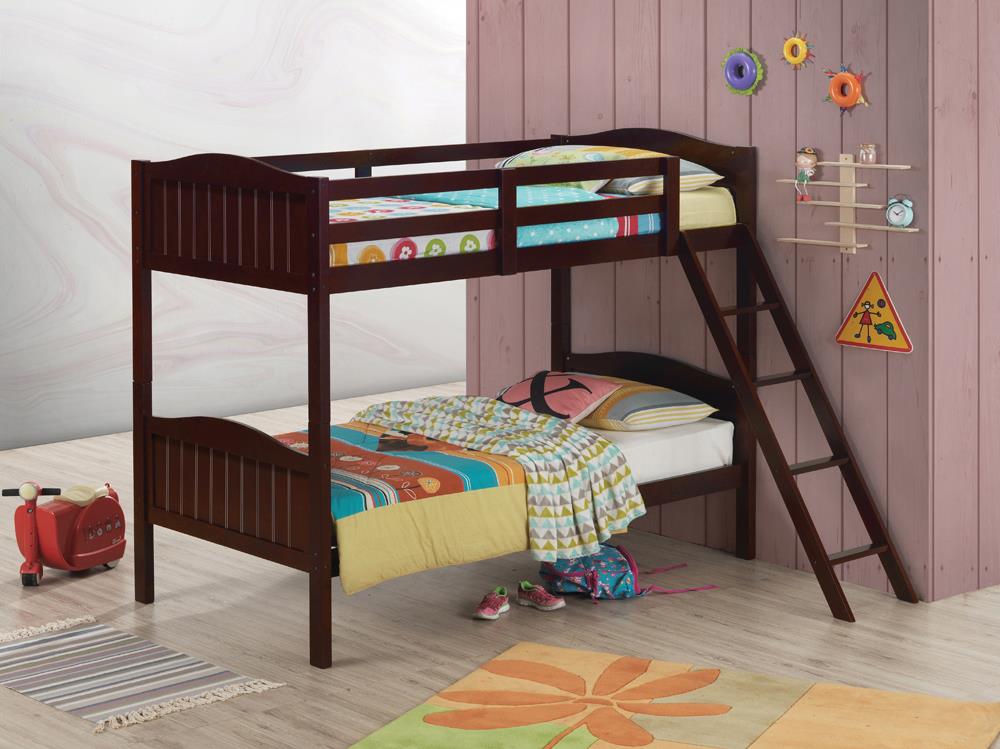 Littleton Twin/Twin Bunk Bed with Ladder Espresso