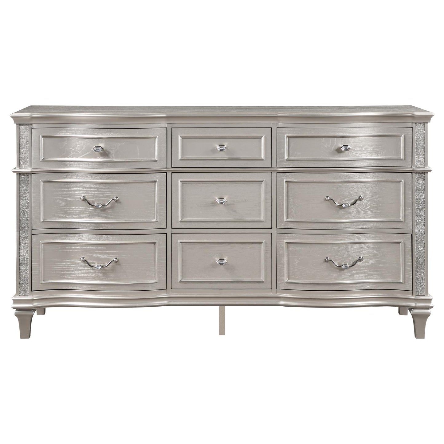 Evangeline 9-Drawer Dresser Silver Oak