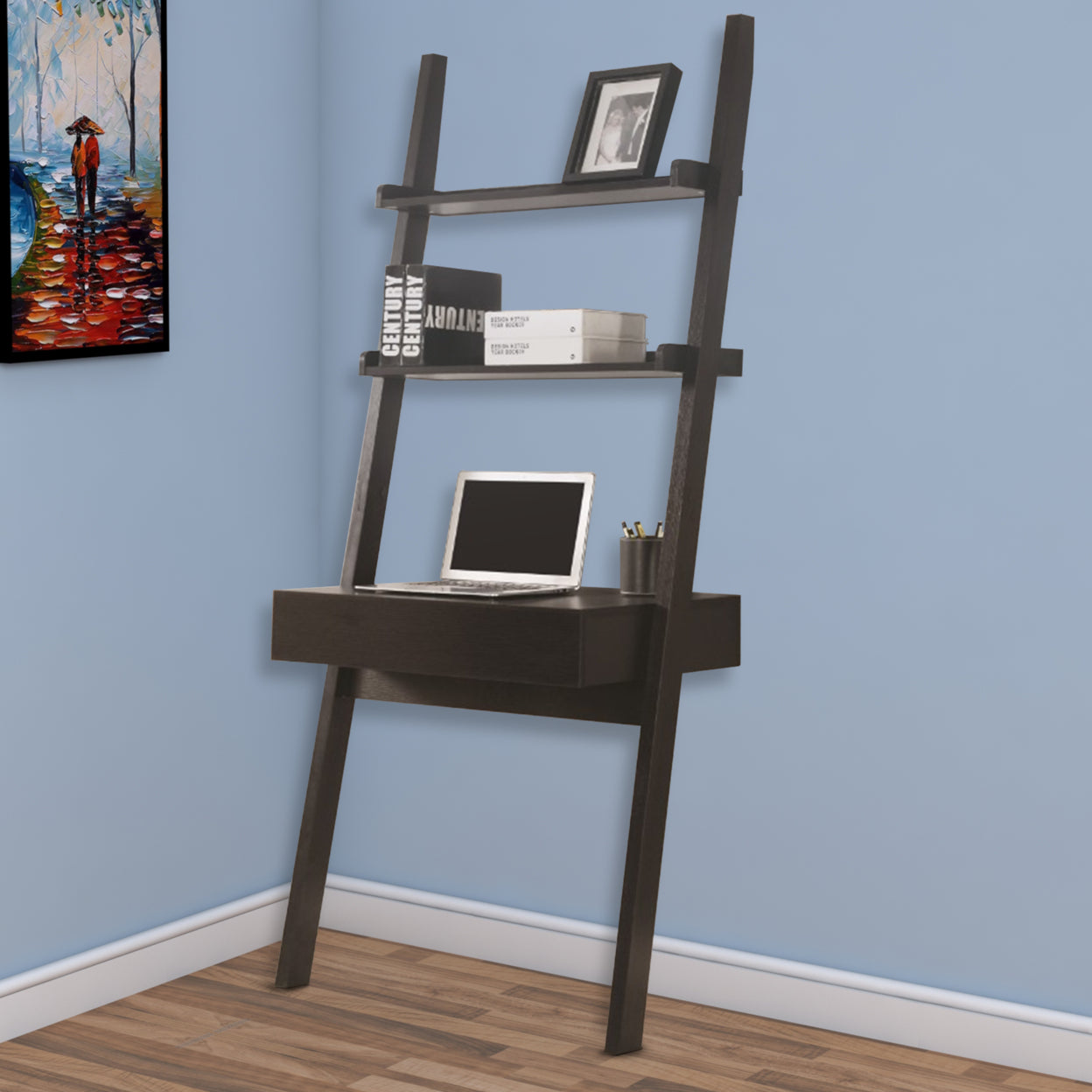 Colella 2-shelf Writing Ladder Desk Cappuccino