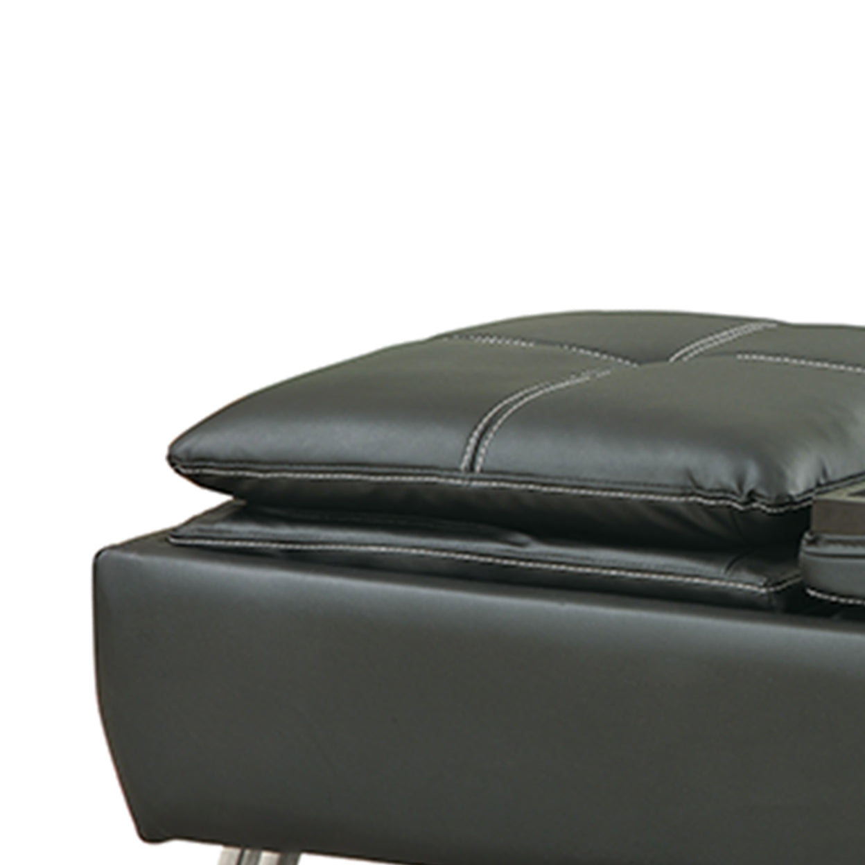 Dilleston Storage Ottoman with Removable Trays Black