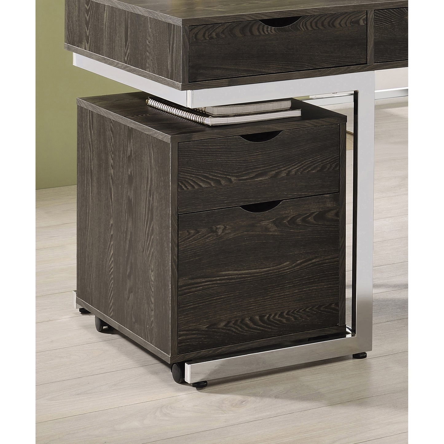 Noorvik 2-drawer Mobile File Cabinet Dark Oak