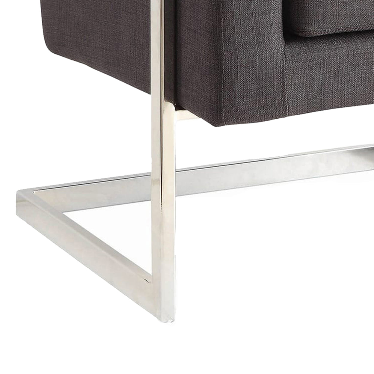 Upholstered Accent Chair Chrome and Grey