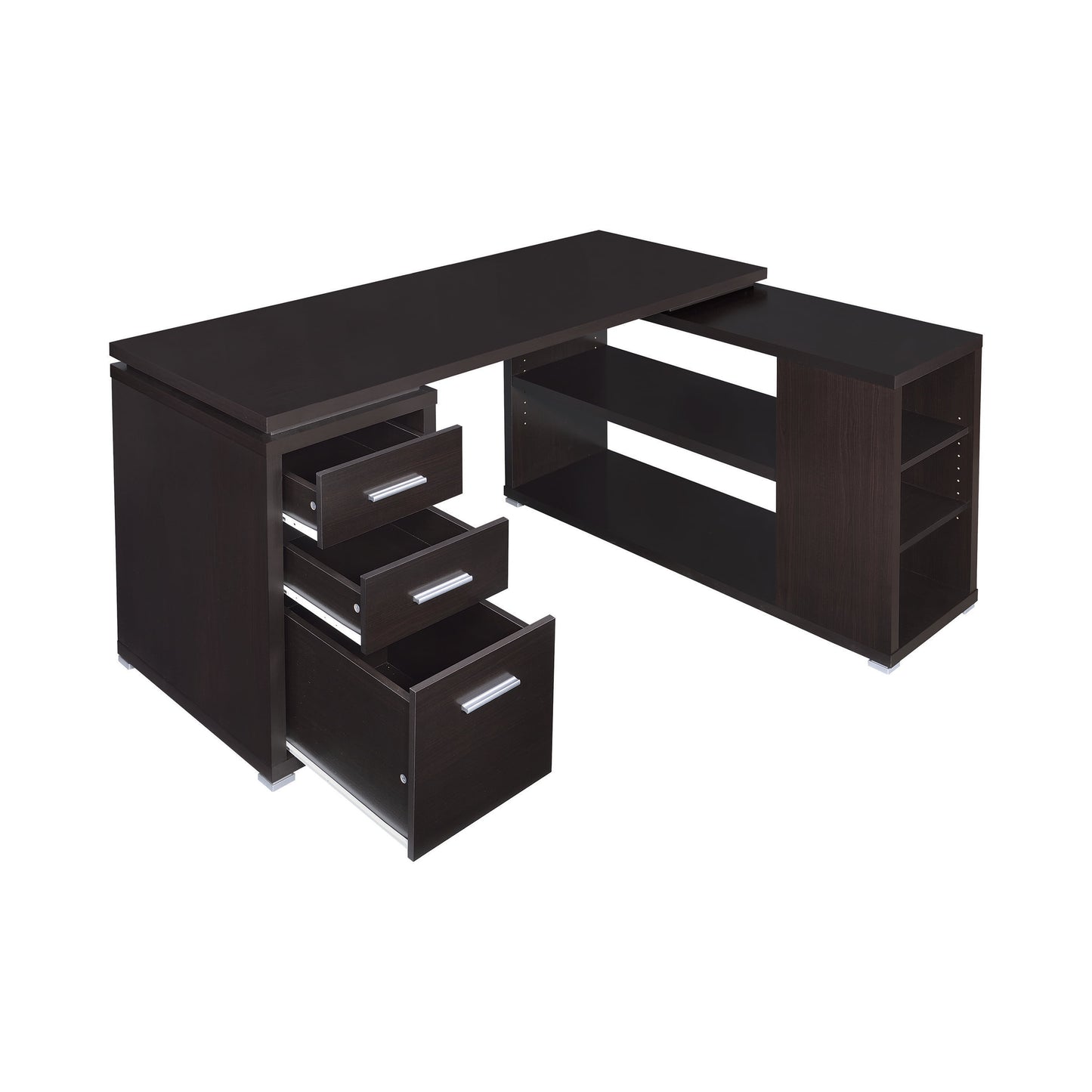 Yvette L-shape Office Desk Cappuccino
