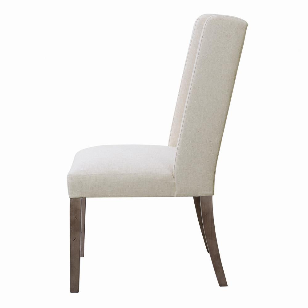 Batson Tufted Side Chairs Dark Brown and Beige (Set of 2)